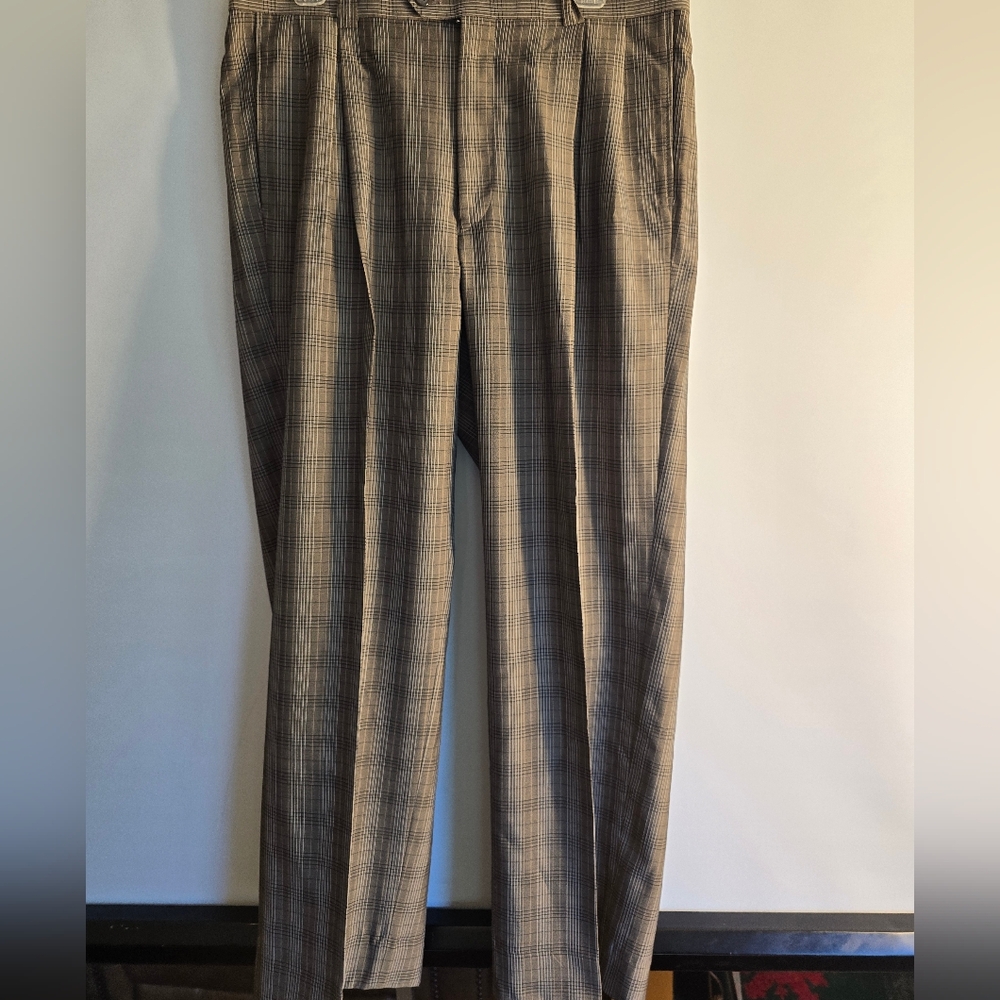 Men's Classy Vintage Baggy Swing-Style Plaid Dress Pants - Tan